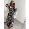 Šaty košilové s páskem dlouhý rukáv dámské (S/M ONE SIZE) ITALSKÁ MÓDA IMPLM22385100017/DR (Velikost S/M/L, Barva Černá)