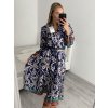 Šaty košilové s páskem dlouhý rukáv dámské (S/M ONE SIZE) ITALSKÁ MÓDA IMPLM22385100017/DR (Velikost S/M/L, Barva Černá)
