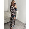 Šaty košilové s páskem dlouhý rukáv dámské (S/M ONE SIZE) ITALSKÁ MÓDA IMPLM22385100017/DR (Velikost S/M/L, Barva Černá)
