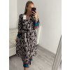 Šaty košilové s páskem dlouhý rukáv dámské (S/M ONE SIZE) ITALSKÁ MÓDA IMPLM22385100017/DR (Velikost S/M/L, Barva Černá)
