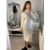 Šaty pletené s rolákem dlouhý rukáv dámské (S/M ONE SIZE) ITALSKÁ MÓDA IMM22MY21198/DR (Velikost S/M/L, Barva béžová)
