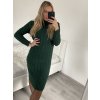 Šaty pletené s rolákem dlouhý rukáv dámské (S/M ONE SIZE) ITALSKÁ MÓDA IMM22MY21198/DR (Velikost S/M/L, Barva béžová)