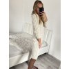 Šaty pletené s rolákem dlouhý rukáv dámské (S/M ONE SIZE) ITALSKÁ MÓDA IMM22MY21198/DR (Velikost S/M/L, Barva béžová)