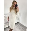 Šaty pletené s rolákem dlouhý rukáv dámské (S/M ONE SIZE) ITALSKÁ MÓDA IMM22MY21198/DR (Velikost S/M/L, Barva béžová)