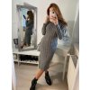 Šaty pletené s rolákem dlouhý rukáv dámské (S/M ONE SIZE) ITALSKÁ MÓDA IMM22MY21198/DR (Velikost S/M/L, Barva béžová)