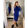 Šaty pletené s rolákem dlouhý rukáv dámské (S/M ONE SIZE) ITALSKÁ MÓDA IMM22MY21198/DR (Velikost S/M/L, Barva béžová)