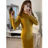 Šaty pletené s rolákem dlouhý rukáv dámské (S/M ONE SIZE) ITALSKÁ MÓDA IMM22MY21198/DR (Velikost S/M/L, Barva béžová)