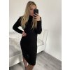 Šaty pletené s rolákem dlouhý rukáv dámské (S/M ONE SIZE) ITALSKÁ MÓDA IMM22MY21198/DR (Velikost S/M/L, Barva béžová)