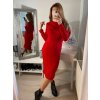 Šaty pletené s rolákem dlouhý rukáv dámské (S/M ONE SIZE) ITALSKÁ MÓDA IMM22MY21198/DR (Velikost S/M/L, Barva béžová)