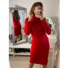 Šaty pletené s rolákem dlouhý rukáv dámské (S/M ONE SIZE) ITALSKÁ MÓDA IMM22MY21198/DR (Velikost S/M/L, Barva béžová)