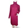 Šaty pletené s rolákem dlouhý rukáv dámské (S/M ONE SIZE) ITALSKÁ MÓDA IMM22MY21198/DR (Velikost S/M/L, Barva béžová)