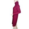 Šaty pletené s rolákem dlouhý rukáv dámské (S/M ONE SIZE) ITALSKÁ MÓDA IMM22MY21198/DR (Velikost S/M/L, Barva béžová)