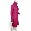 Šaty pletené s rolákem dlouhý rukáv dámské (S/M ONE SIZE) ITALSKÁ MÓDA IMM22MY21198/DR (Velikost S/M/L, Barva béžová)