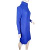 Šaty pletené s rolákem dlouhý rukáv dámské (S/M ONE SIZE) ITALSKÁ MÓDA IMM22MY21198/DR (Velikost S/M/L, Barva béžová)