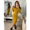Šaty pletené s rolákem dlouhý rukáv dámské (S/M ONE SIZE) ITALSKÁ MÓDA IMM22MY21198/DR (Velikost S/M/L, Barva béžová)