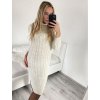 Šaty pletené s rolákem dlouhý rukáv dámské (S/M ONE SIZE) ITALSKÁ MÓDA IMM22MY21198/DR (Velikost S/M/L, Barva béžová)