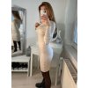 Šaty úpletové s rolákem dlouhý rukáv dámské (S/M ONE SIZE) ITALSKÁ MÓDA EXTRA ME  IMM22FD51752/DR (Velikost S/M/L, Barva béžová)