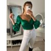 Top dlouhý rukáv saténový dámský (S/M ONE SIZE) ITALSKÁ MÓDA IMM22LS17258/DR