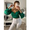 Top dlouhý rukáv saténový dámský (S/M ONE SIZE) ITALSKÁ MÓDA IMM22LS17258/DR