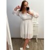 Šaty elegantní šifonové, žabičkování  dlouhý rukáv dámské nadrozměr (XL/2XL ONE SIZE) ITALSKá MóDA IM422VERONA