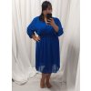Šaty elegantní šifonové, žabičkování  dlouhý rukáv dámské nadrozměr (XL/2XL ONE SIZE) ITALSKá MóDA IM422VERONA