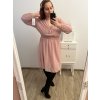 Šaty elegantní šifonové, žabičkování  dlouhý rukáv dámské nadrozměr (XL/2XL ONE SIZE) ITALSKá MóDA IM422VERONA