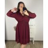Šaty elegantní šifonové, žabičkování  dlouhý rukáv dámské nadrozměr (XL/2XL ONE SIZE) ITALSKá MóDA IM422VERONA