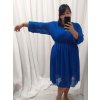 Šaty elegantní šifonové, žabičkování  dlouhý rukáv dámské nadrozměr (XL/2XL ONE SIZE) ITALSKá MóDA IM422VERONA