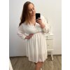 Šaty elegantní šifonové, žabičkování  dlouhý rukáv dámské nadrozměr (XL/2XL ONE SIZE) ITALSKá MóDA IM422VERONA