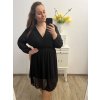 Šaty elegantní šifonové, žabičkování  dlouhý rukáv dámské nadrozměr (XL/2XL ONE SIZE) ITALSKá MóDA IM422VERONA