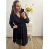 Šaty elegantní šifonové, žabičkování  dlouhý rukáv dámské nadrozměr (XL/2XL ONE SIZE) ITALSKá MóDA IM422VERONA