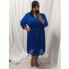 Šaty elegantní šifonové, žabičkování  dlouhý rukáv dámské nadrozměr (XL/2XL ONE SIZE) ITALSKá MóDA IM422VERONA