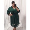 Šaty elegantní šifonové, žabičkování  dlouhý rukáv dámské nadrozměr (XL/2XL ONE SIZE) ITALSKá MóDA IM422VERONA