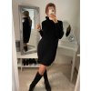 Šaty pletené s rolákem dlouhý rukáv dámské (S/M ONE SIZE) ITALSKÁ MÓDA IMWB22343/DR (Velikost S/M/L, Barva béžová)