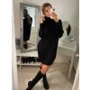 Šaty pletené s rolákem dlouhý rukáv dámské (S/M ONE SIZE) ITALSKÁ MÓDA IMWB22343/DR (Velikost S/M/L, Barva béžová)