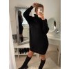 Šaty pletené s rolákem dlouhý rukáv dámské (S/M ONE SIZE) ITALSKÁ MÓDA IMWB22343/DR (Velikost S/M/L, Barva béžová)