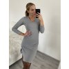 Šaty elegantní dlouhý rukáv dámské (S/M ONE SIZE) ITALSKÁ MÓDA IMWB22320/DR (Velikost S/M/L, Barva béžová)