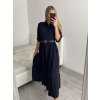 Šaty košilové dlouhý rukáv dámské (S/M ONE SIZE) ITALSKÁ MÓDA IMPBR22H1770-R7/DR (Velikost S/M/L, Barva Černá)