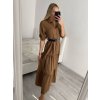 Šaty košilové dlouhý rukáv dámské (S/M ONE SIZE) ITALSKÁ MÓDA IMPBR22H1770-R7/DR (Velikost S/M/L, Barva Černá)