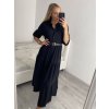 Šaty košilové dlouhý rukáv dámské (S/M ONE SIZE) ITALSKÁ MÓDA IMPBR22H1770-R7/DR (Velikost S/M/L, Barva Černá)