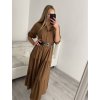 Šaty košilové dlouhý rukáv dámské (S/M ONE SIZE) ITALSKÁ MÓDA IMPBR22H1770-R7/DR (Velikost S/M/L, Barva Černá)