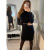 Šaty upletové s rolákem dlouhý rukáv dámské (S/M ONE SIZE) ITALSKÁ MÓDA IMWA22NG-2308 (Velikost S/M/L, Barva béžová)