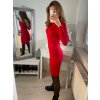 Šaty upletové s rolákem dlouhý rukáv dámské (S/M ONE SIZE) ITALSKÁ MÓDA IMWA22NG-2308 (Velikost S/M/L, Barva béžová)