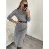 Šaty volnočasové teplé s rolákem a páskem dlouhý rukáv dámské (S/M ONE SIZE) ITALSKÁ MODA IMM22500/DR (Velikost S/M/L, Barva Černá)