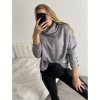Tunika teplá s rolákem dlouhý rukáv dámský (S/M/L ONE SIZE) ITALSKÁ MÓDA IMM22H1436/DR (Velikost M/L, Barva hnědá)