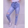 Rifle jeans dámské (25-31) P.O.P. SEVEN MA520pop5517/DR (Velikost 27, Barva modrá)