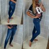 Rifle jeans zip vzadu dámské (25-29) GOURD GD2807/DR