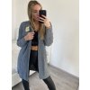 Cardigan pletený dlouhý rukáv dámský (S/M/L ONE SIZE) ITALSKÁ MÓDA IM4211865/DR