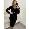 Šaty pletené dlouhý rukáv dámské (S/M ONE SIZE) ITALSKÁ MÓDA IMWA223595/DR (Velikost S/M/L, Barva béžová)