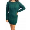 Šaty pletené dlouhý rukáv dámské (S/M/L ONE SIZE) ITALSKÁ MÓDA IMD22936/DR (Velikost M/L, Barva béžová)